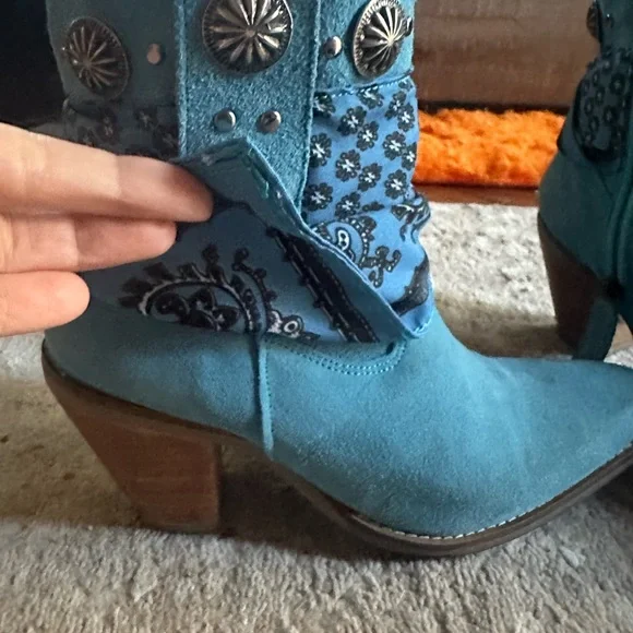 Blue Embellished Dingo bandita Western Boots 7 - Picture 5 of 11